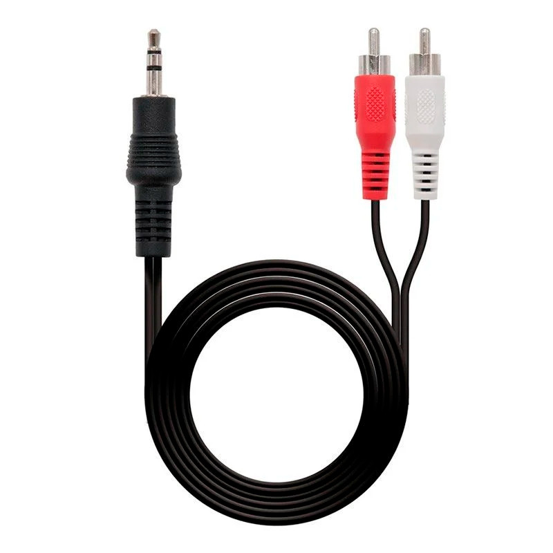 CABLE NANOCABLE JACK 3.5 MACHO -2RCA MACHO 10M  NEGRO