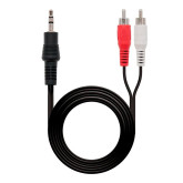 CABLE NANOCABLE JACK 3.5 MACHO -2RCA MACHO 10M  NEGRO