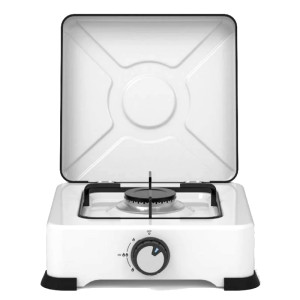 PLACA GAS PORTÁTIL UNIVERSAL BLUE 1 FUEGO COLOR BLANCO