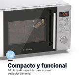 MICROONDAS 20 LITROS. GRILL. CONTROL DIGITAL. INOX