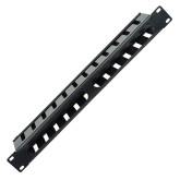 PANEL FRONTAL PHASAK 19" GUIA CABLES METAL NEGRO CON TAPA 