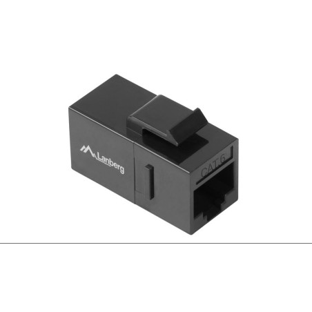 CONECTOR RJ45 HEM./HEM. PARA PATCHPANEL CAT.6 PLASTICO NEGRO