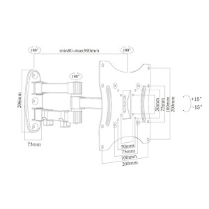 SOPORTE APPROX PARED EXTENSIBLE  TV APPST02 17"-37"