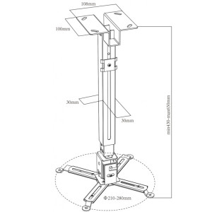 SOPORTE APPROX TECHO PROYECTOR APPSV01 NEGRO