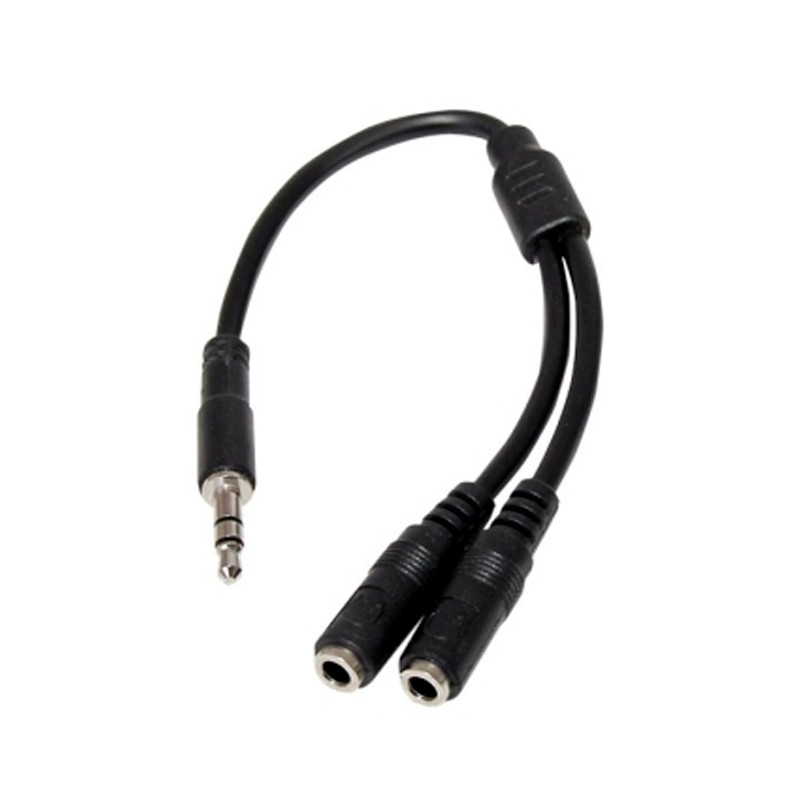ADAPTADOR JACK 3.5 MACHO 2X JACK HEMBRA 20CM BLANCO