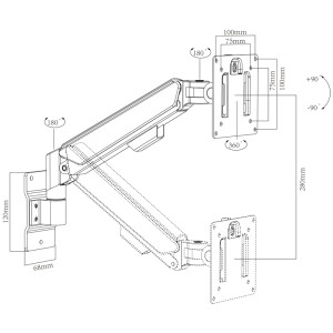 SOPORTE APPROX PARED PARA  MONITOR APPST20WH 10"-32"