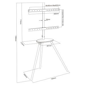 SOPORTE APPROX SUELO  PARA TV APPST19E
