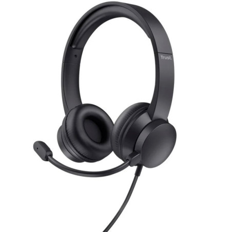 AURICULARES TRUST AYDA CON MICROFONO USB NEGROS