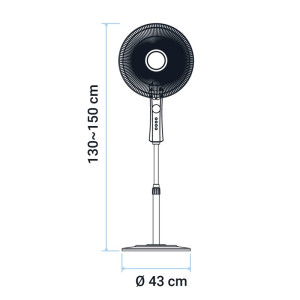 VENTILADOR DE PIE ZERMATT 7050B NEGRO