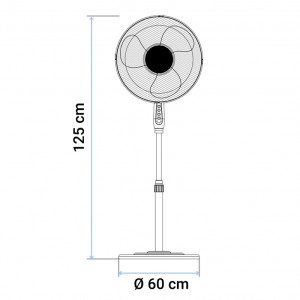 VENTILADOR DE PIE ZERMATT 7045B NEGRO