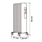 RADIADOR ACEITE MATIRA 7015W BLANCO 1500W 7 ELEMENTOS