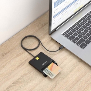 LECTOR DE DNI Y TARJETAS USB AISENS NEGRO ASCR-SN06-BK