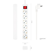 REGLETA AISENS BLANCA 6 TOMAS INTERRUPTOR 1.4M 