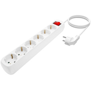 REGLETA AISENS BLANCA 6 TOMAS INTERRUPTOR 1.4M 