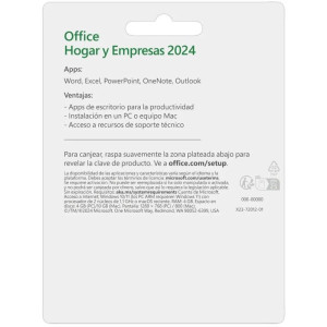 SOFT.MICROSOFT OFFICE 2024 HOGAR Y EMPRESA 1 LICENCIA PER