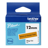 CINTA BROTHER DOMESTICA ORIG. BTAG T31 NEGRO/NARANJA 12MM 4M