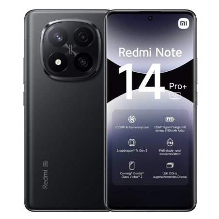 SMARTPHONE XIAOMI REDMI NOTE 14 PRO+ 12GB 512GB 6.67" NEGRO