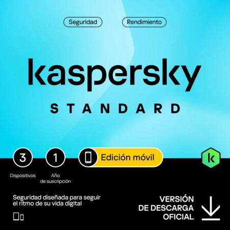 SOFT. KASPERSKY ELEC. STANDAR MOBILE 3 US 1 AÑO