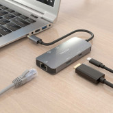 DOCKING USB TIPO-C AISENS ASUC-6P019-GR/1XHDMI/3XUSB/ 1XRJ45