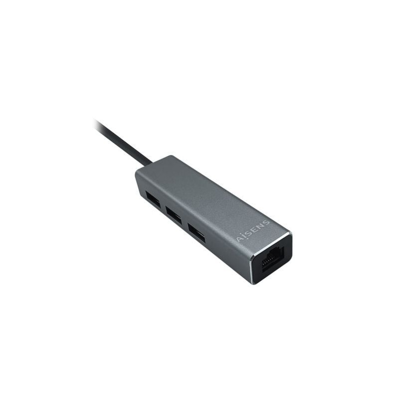 HUB USB AISENS 3.0 3XUSB 1XRJ45 GRIS   A106-0401