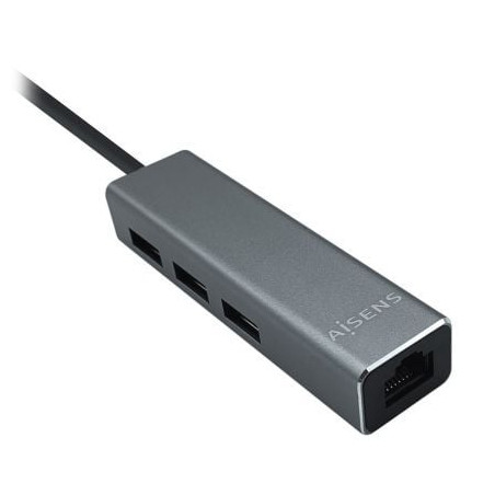 HUB USB AISENS 3.0 3XUSB 1XRJ45 GRIS   A106-0401