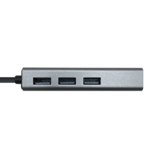 HUB USB AISENS 3.0 3XUSB 1XRJ45 GRIS   A106-0401