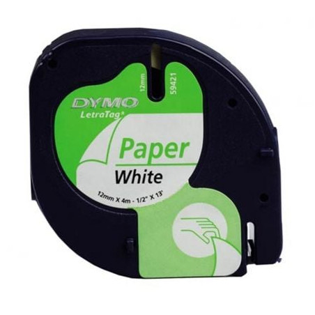 CINTA DYMO 12MM  BLANCO/NEGRO