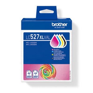 PACK INK JET BROTHER ORIG LC527XLVAL 3000 BK Y 2000 C/M/Y
