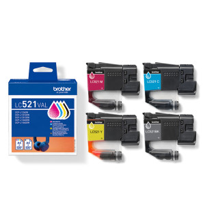 PACK INK JET BROTHER ORIG LC521VAL HASTA 500 PAG. CADA COLOR