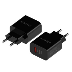 CARGADOR AISENS A110-0681 1USB TIPO C + USB-A 20W NEGRO
