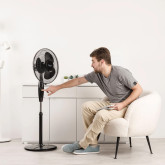 VENTILADOR DE PIE TAURUS FA015 3VEL/3 ASPAS/NEGRO