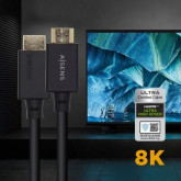 CABLE HDMI AISENS 2.1  8K HDMI MACHO HDMI MACHO 1.5 MT NEGRO