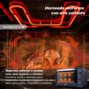 HORNO ELECTRICO DE 48L DE CAPACIDAD GRUNKEL HR-48PROMAX