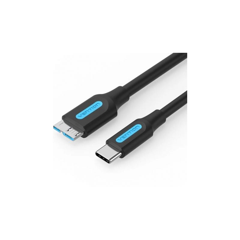 CABLE VENTION MICROUSB MACHO A USB TIPO-C MACHO 50 CM NEGRO