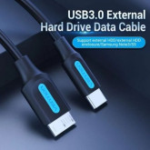 CABLE VENTION MICROUSB MACHO A USB TIPO-C MACHO 50 CM NEGRO