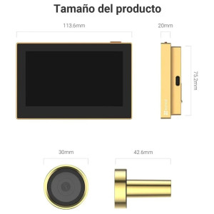 MIRILLA PUERTA DIGITAL EZVIZ HP2 INALAMBRICA PLATA