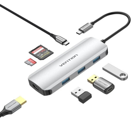 DOCKING VENTION USB TIPO-C1XHDMI 4K 3XUSB 1XUSB TIPO-C 1XLEC