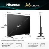 TV HISENSE 65" UHD 4K VIDAA SMART TV MODO JUEGO PLUS 