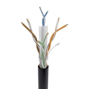 BOBINA AISENS RJ45 EXTERIOR UTP AWG23 CT6 305 M NEGRO
