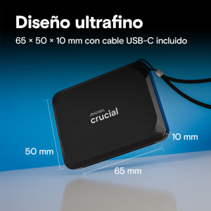 DISCO SOLIDO CRUCIAL EXTERNO X9 1TB USB-C 3.2 GEN 2