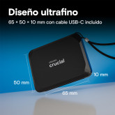 DISCO SOLIDO CRUCIAL EXTERNO X9 1TB USB-C 3.2 GEN 2
