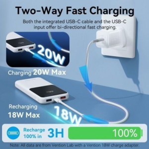 POWERBANK VENTION 10000MAH 22.5W INC. CABLE FHOB0