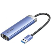 HUB VENTION  USB 3.0 3XUSB 1XRJ45 1XUSB TIPO-C PD TGFSB AZUL