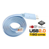 CABLE DE CONSOLA USB 2.0 A RJ45 CHIP FTDI (RS232) AZUL 1.8M