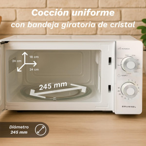 MICROONDAS CON GRILL DE 20L DE CAPACIDAD GRUNKEL MWG-20MG