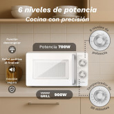 MICROONDAS CON GRILL DE 20L DE CAPACIDAD GRUNKEL MWG-20MG
