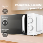 MICROONDAS 25L CAPACIDAD GRUNKEL 850W BLANCO/NEGRO MW-25EASY