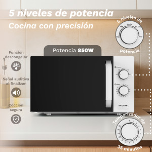 MICROONDAS 25L CAPACIDAD GRUNKEL 850W BLANCO/NEGRO MW-25EASY