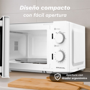 MICROONDAS 25L CAPACIDAD GRUNKEL 850W BLANCO/NEGRO MW-25EASY