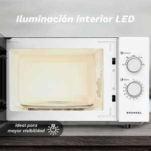 MICROONDAS 25L CAPACIDAD GRUNKE 850W BLANCO/NEGRO  MW-25EASY